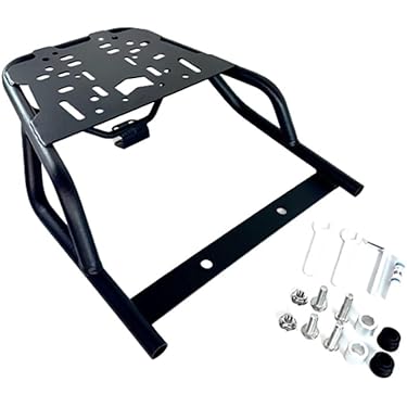 バイク用キャリア クロームメッキ 3kg 耐荷重 取り付け金具付き Amazon | エンデュランス バイク リアキャリア (ブラック) +リア